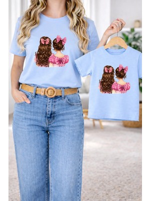 Lorvex Anne Kız Kombin Oversize Tişört Twin T-Shirt %100 Pamuk Rahat Kalıp