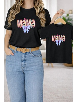 Lorvex T-Shirt Twin Anne Kız Çocuk Kombin Oversize – Anne & Çocuk Tişört Colour Mama Baskılı