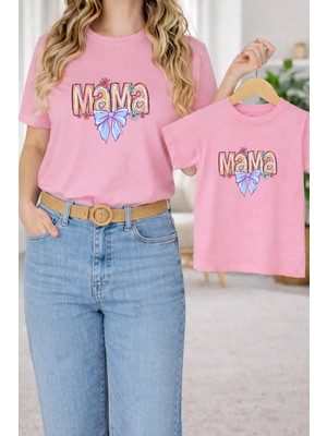 Lorvex T-Shirt Twin Anne Kız Çocuk Kombin Oversize – Anne & Çocuk Tişört Colour Mama Baskılı