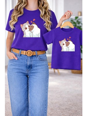 Lorvex Tişört Anne Kız Çocuk Kombin Oversize – Anne & Çocuk Twin Baskılı T-Shirt