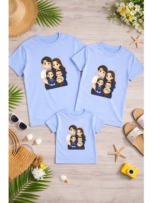 Lorvex Anne Baba Çocuk Kombin Tişört Pamuklu Oversize Aile Kombini T-Shirt (Ürünler Tekli Satılmaktadır)