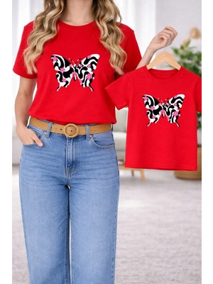 Lorvex Tişört Anne Kız Çocuk Kombin Oversize – Anne & Çocuk Twin Baskılı T-Shirt