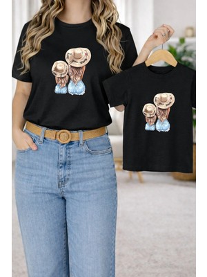 Lorvex Tişört Anne Kız Çocuk Kombin Oversize – Anne & Çocuk Twin Baskılı T-Shirt