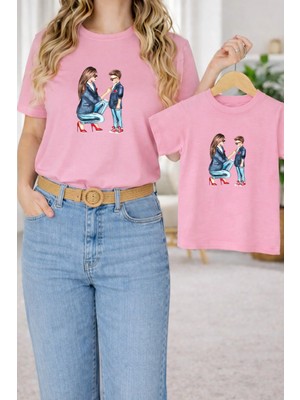 Lorvex Tişört Anne Erkek Çocuk Kombin Oversize – Anne & Çocuk Twin Baskılı T-Shirt