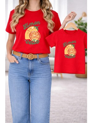 Lorvex Tişört Anne Kız Çocuk Kombin Oversize – Anne & Çocuk Twin Baskılı T-Shirt