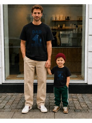 Lorvex Babalar Günü Baba Oğul Kombin Tişört Oversize %100 Pamuk Baskılı T-Shirt (Kombin Için 2 Adet Sipariş Verilmelidir)