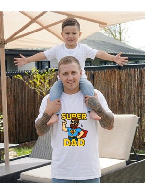 Lorvex Babalar Günü Konsept-Süper Baba Tişört Oversize %100 Pamuk T-Shirt