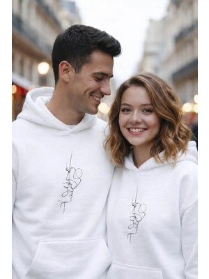 Lorvex Hoodie Çift Kombini 14 Şubat Sevgililer Günü (Valentine’s Day) Tek Sen Baskılı 2'li