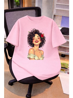 Lorvex Oversize Çocuk Genç Tişört %100 Pamuk Baskılı Rahat Kalıp Günlük Şık T-Shirt