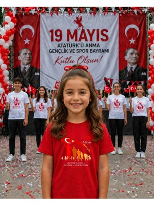 Lorvex 19 Mayıs Atatürk Gençlik Bayramı Tişört %100 Pamuk Oversize Unisex Baskılı Rahat Kalıp