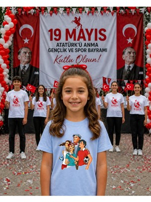 Lorvex 19 Mayıs Atatürk Gençlik Bayramı Tişört %100 Pamuk Oversize Unisex Baskılı Rahat Kalıp