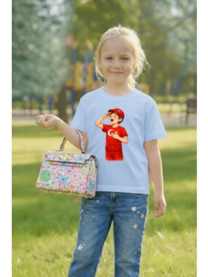 Lorvex Çocuk T-Shirt 23 Nisan Egemenlik ve Çocuk Bayramı Tişört Unisex %100 Pamuk Baskılı Rahat Kalıp