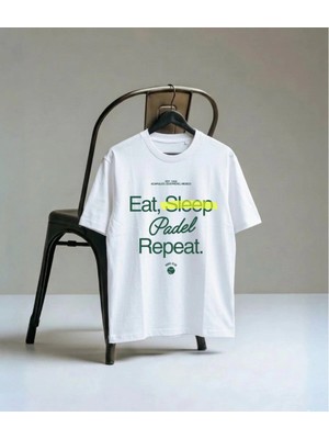Lorvex Tenis Dijital Baskılı Unisex Oversize Kalıp Yetişkin Tişört Pamuklu Uzun Ömürlü T-Shirt