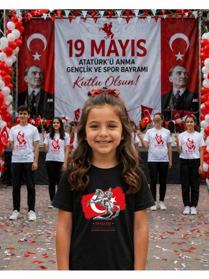 Lorvex 19 Mayıs Atatürk Gençlik Bayramı Tişört %100 Pamuk Oversize Unisex Baskılı Rahat Kalıp