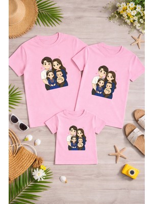Lorvex Anne Baba Çocuk Kombin Tişört Pamuklu Oversize Aile Kombini T-Shirt (Ürünler Tekli Satılmaktadır)