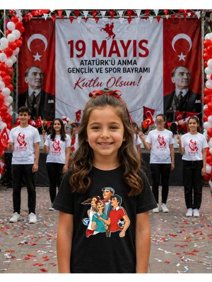 Lorvex 19 Mayıs Atatürk Gençlik Bayramı Tişört %100 Pamuk Oversize Unisex Baskılı Rahat Kalıp