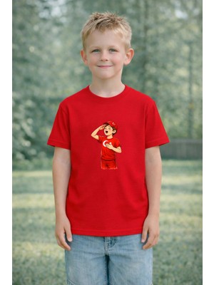 Lorvex Çocuk T-Shirt 23 Nisan Egemenlik ve Çocuk Bayramı Tişört Unisex %100 Pamuk Baskılı Rahat Kalıp