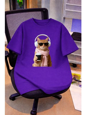 Lorvex Oversize Çocuk Genç Tişört %100 Pamuk Baskılı Rahat Kalıp Günlük Şık T-Shirt