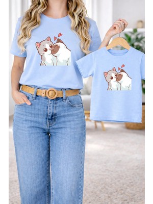 Lorvex Tişört Anne Kız Çocuk Kombin Oversize – Anne & Çocuk Twin Baskılı T-Shirt