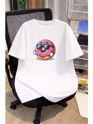 Lorvex Oversize Çocuk Genç Tişört %100 Pamuk Baskılı Rahat Kalıp Günlük Şık T-Shirt