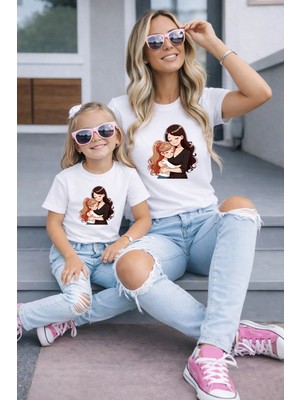 Lorvex Anne Kız Kombin Oversize Tişört Twin T-Shirt %100 Pamuk Rahat Kalıp