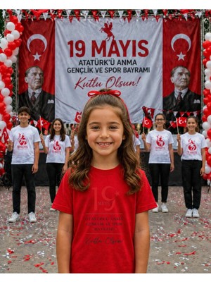 Lorvex 19 Mayıs Atatürk Gençlik Bayramı Tişört %100 Pamuk Oversize Unisex Baskılı Rahat Kalıp