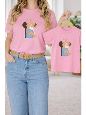 Lorvex Tişört Anne Kız Çocuk Kombin Oversize – Anne & Çocuk Twin Baskılı T-Shirt