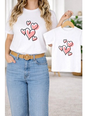 Lorvex Tişört Anne Kız Çocuk Kombin Oversize – Anne & Çocuk Twin Baskılı T-Shirt