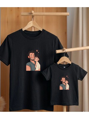 Lorvex Babalar Günü Konsept-Baba Çocuk Kombin Tişört Oversize %100 Pamuk T-Shirt (Kombin Için 2’li Sipariş Verilmelidir)