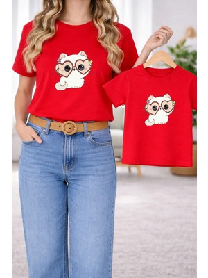 Lorvex Tişört Anne Kız Çocuk Kombin Oversize – Anne & Çocuk Twin Baskılı T-Shirt