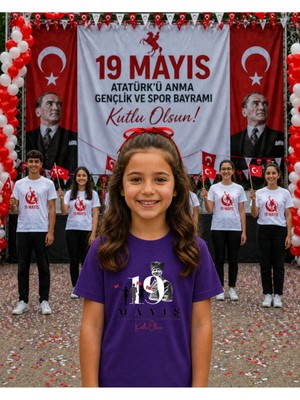 Lorvex 19 Mayıs Atatürk Gençlik Bayramı Tişört %100 Pamuk Oversize Unisex Baskılı Rahat Kalıp