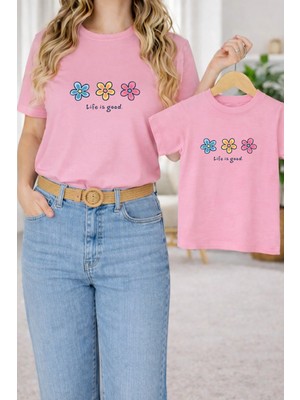 Lorvex Tişört Anne Kız Çocuk Kombin Oversize – Anne & Çocuk Twin Baskılı T-Shirt