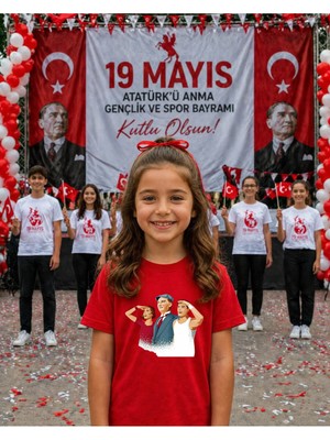 Lorvex 19 Mayıs Atatürk Gençlik Bayramı Tişört %100 Pamuk Oversize Unisex Baskılı Rahat Kalıp