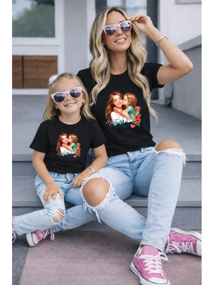 Lorvex Anne Kız Kombin Oversize Tişört Twin T-Shirt %100 Pamuk Rahat Kalıp