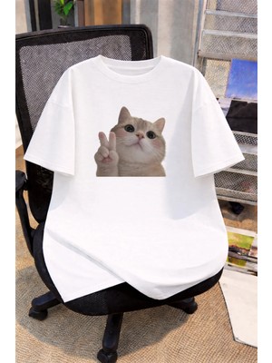 Lorvex Oversize Çocuk Genç Tişört %100 Pamuk Baskılı Rahat Kalıp Günlük Şık T-Shirt