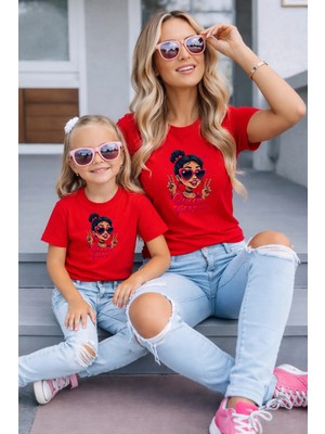 Lorvex Anne Kız Kombin Oversize Tişört Twin T-Shirt %100 Pamuk Rahat Kalıp