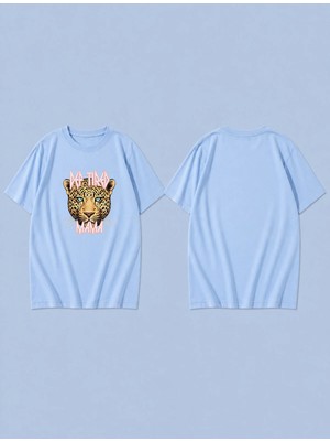 Lorvex Jaguar Eyes Baskılı %100 Pamuk Oversize Unisex Tişört Rahat Kesim T-Shirt