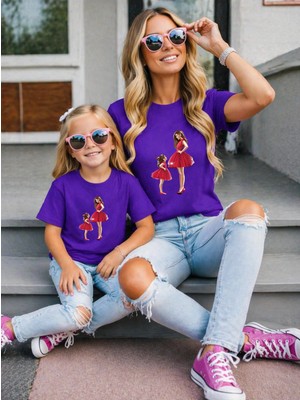 Lorvex Anne Kız Kombin Oversize Tişört Twin T-Shirt %100 Pamuk Rahat Kalıp
