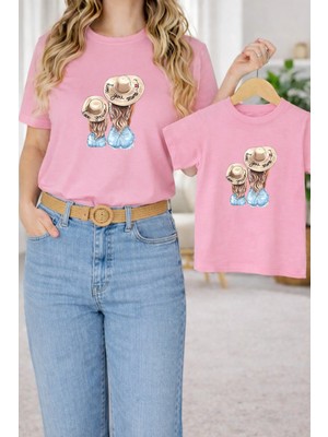 Lorvex Tişört Anne Kız Çocuk Kombin Oversize – Anne & Çocuk Twin Baskılı T-Shirt
