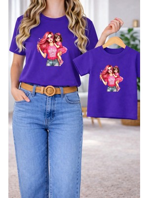 Lorvex Tişört Anne Kız Çocuk Kombin Oversize – Anne & Çocuk Twin Baskılı T-Shirt