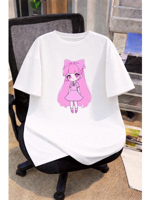 Lorvex Oversize Çocuk Genç Tişört %100 Pamuk Baskılı Rahat Kalıp Günlük Şık T-Shirt