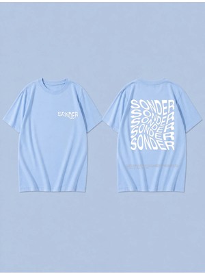 Lorvex Sonder White Baskılı %100 Pamuk Oversize Unisex Tişört Rahat Kesim T-Shirt