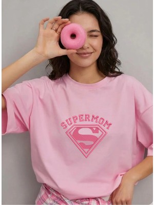 Lorvex T-Shirt Oversize %100 Pamuklu Rahat Kalıp Anneler Günü Özel Baskılı Tişört