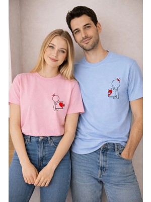 Lorvex Sevgililer Günü Valentine’s Day 14 Şubat Çift Kombin T-Shirt 2’li Unisex Aşıklar Baskılı