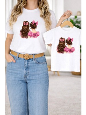 Lorvex Anne Kız Kombin Oversize Tişört Twin T-Shirt %100 Pamuk Rahat Kalıp