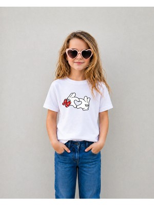 Lorvex Kız Çocuk Tişört %100 Pamuklu Baskılı Rahat Kalıp Yazlık T-Shirt