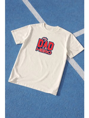 Lorvex Baba Tişört Babalar Günü Oversize %100 Pamuk Baskılı Erkek T-Shirt Rahat Kalıp