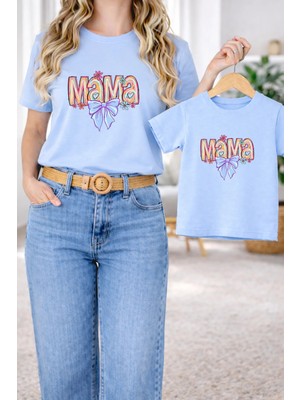 Lorvex T-Shirt Twin Anne Kız Çocuk Kombin Oversize – Anne & Çocuk Tişört Colour Mama Baskılı