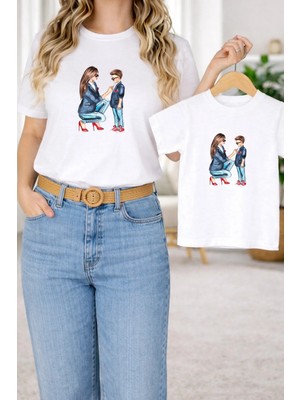Lorvex Tişört Anne Erkek Çocuk Kombin Oversize – Anne & Çocuk Twin Baskılı T-Shirt
