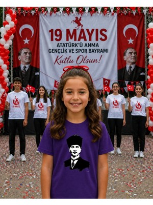Lorvex 19 Mayıs Atatürk Gençlik Bayramı Tişört %100 Pamuk Oversize Unisex Baskılı Rahat Kalıp